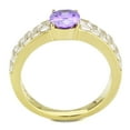 thumbnail image 2 of IP Gold(Ion Plating) Stainless Steel Ring with AAA Grade CZ in Tanzanite for Women Tanzanite Stone Color Style TK3641 Size 9, 2 of 4