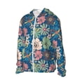 thumbnail image 2 of Pofeuu Colorful Flowers Print Sun Protection Outdoor Lightweight Full Zip UV Cooling Hoodie Long Sleeve Summer Clothing for Outdoor Hiking-X-Large, 2 of 5