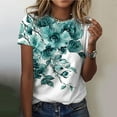 thumbnail image 4 of Gibobby Camisetas Mujer Baratas Manga Corta Camiseta tipo túnica informal para mujer, camiseta con cuello redondo, camiseta con estampado Floral degradado, cam(Verde,CH), 4 of 5