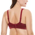 thumbnail image 4 of Wingslove Women's Full Coverage Plus Size Bra Non Padded Wireless Minimizer Bra, Wine Red 44B, 4 of 8