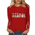 thumbnail image 2 of Womens Xmas Graphic Sweatshirt Round Neck Funny Christmas Long Sleeve Shirts Pullover Sweater Blouses Fleece Xmas Holiday Top, 2 of 5