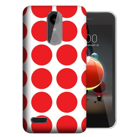 MUNDAZE LG Aristo 3 / 2 / Tribute Dynasty / Zone 4 Red Polkadots Design TPU Gel Phone Case Cover