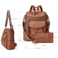 thumbnail image 3 of Shrrie Backpack Purse for Women Fashion Leather Backpack Purse Designer Travel Backpack Convertible Shoulder Bag with Wristlet for Work College, 3 of 6