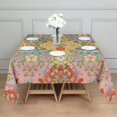 thumbnail image 3 of Pioneer Flower Floral Print Pattern Square Tablecloth, Waterproof Wipeable Spillproof Washable Table Cover for Home Kitchen Party and Daily Decor 42"x42", 3 of 6