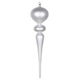 thumbnail image 1 of Vickerman MT195407 25 in. Silver Matte Glitter Finial Ornament, 1 of 2