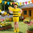 thumbnail image 4 of Tisuna Child Toddler Festival Playwear Outfits Set For Girls Boys Striped Print Short Sleeve Crew Neck Romper Set Comforable Soft Little Kids Party Performance Wear Yellow Size 9-10 Years, 4 of 9