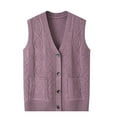 thumbnail image 4 of Pyhlmscde Women's Knit Solid V Neck Button Down Sleeveless Cardigan, Cardigan Sweaters for Women, Womens Vest, Sweaters for Women, 4 of 4