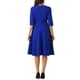 thumbnail image 3 of INSPIRE CHIC Vestido Vintage de Manga 3/4 para Mujer, Elegante con Cuello Barco, Vestido para Trabajar, Tendencia S Azul Real, 3 of 5