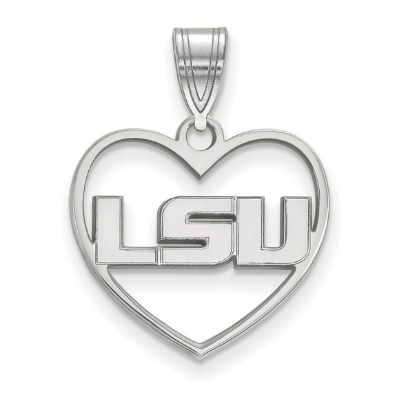Women's LSU Tigers Sterling Silver Logo Heart Pendant