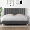 thumbnail image 2 of Wood Bed Frame, Modern Velvet Upholstered Tufted 11 inch Platform Bed Frame with Headboard, 2 of 8
