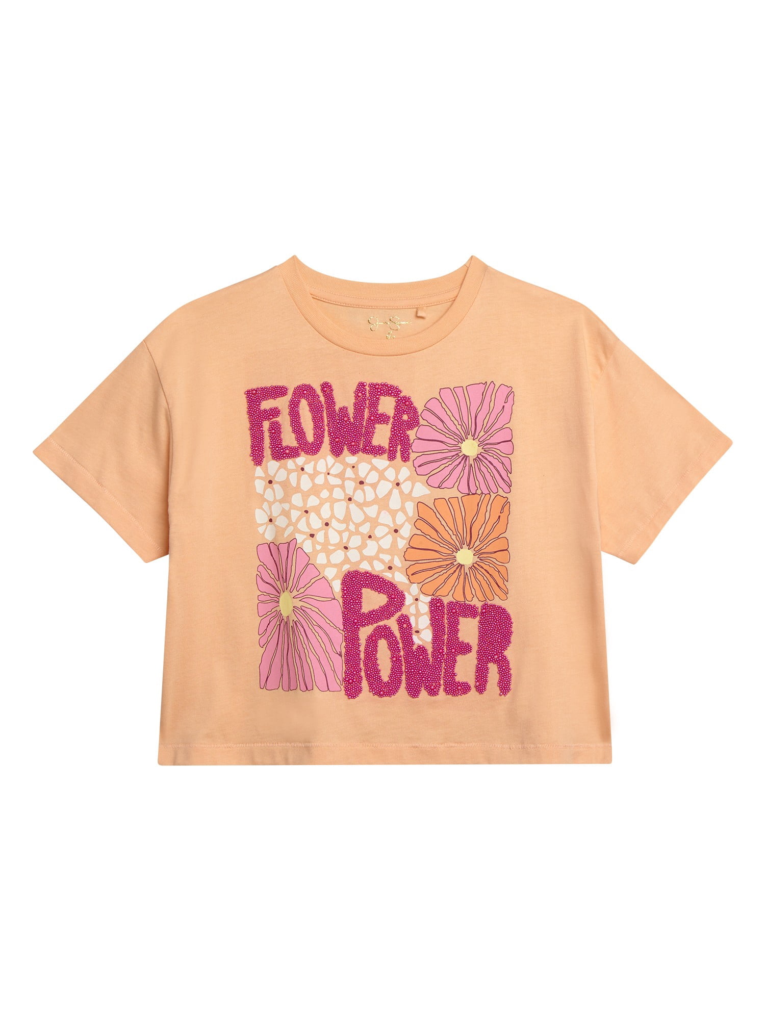 Jessica Simpson Girls' Embellished Graphic Tee with Short Sleeve, Sizes S (7)-XL (16)