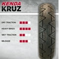 thumbnail image 3 of Kenda Kruz K673F 150/80-16 (71H) Front Motorcycle Tire - Bias Ply, Tubeless, DOT Approved, High-Mileage Cruiser Tire with Excellent Wet Grip and Stability, (150-80-16 71H) Includes Kenda Keychain, 3 of 9