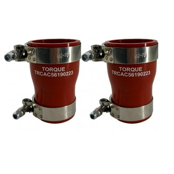 TORQUE 2 PCS Plain Hose for Cummins ISX15 Engine with T-Bolt Clamps Set Replaces 3687223 56190223, Reinforced 4-ply Silicone High Temperature (2 x TRCAC56190223)