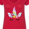 thumbnail image 4 of Inktastic Unicorn Face Women's V-Neck T-Shirt, 4 of 5