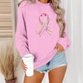 thumbnail image 5 of Sweatshirts for Women Breast Cancer Printed Long Sleeve Round Neck Casual Hoodless Sweatshirt, 5 of 5