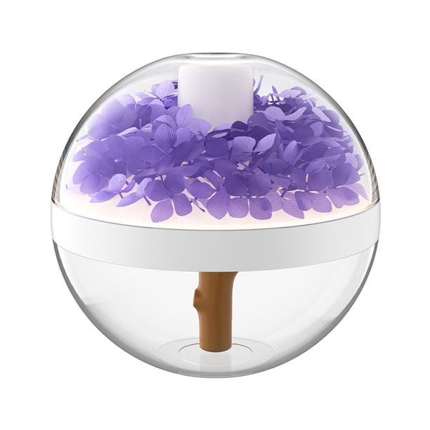 Humidificador de escritorio personal con luz nocturna, 270 ml, portátil, USB, difusor de aroma silencioso Púrpura
