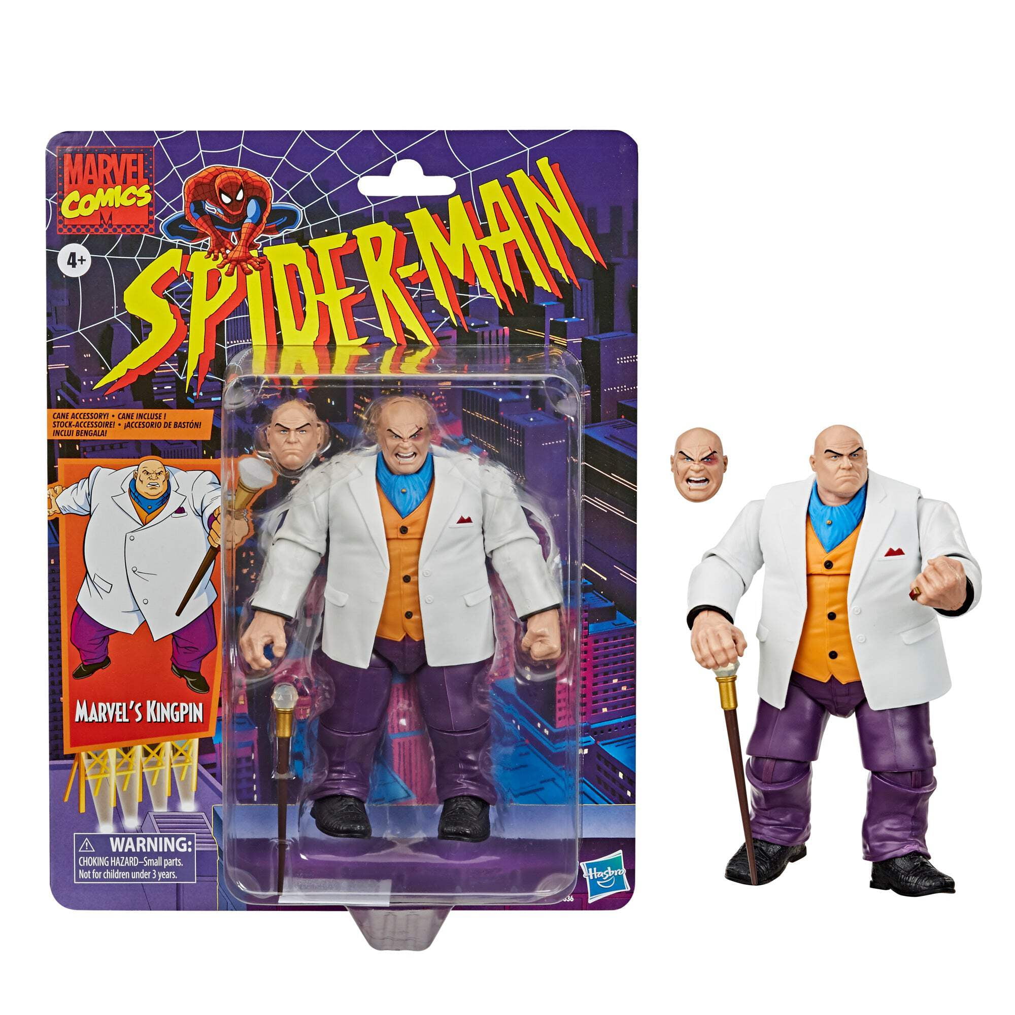 Hasbro Spider-Man Retro Marvel Legends Kingpin Action Figure Set, 3 Pieces