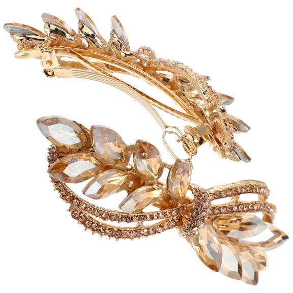 GAXIRE 2pcs Wedding Hair Clips for Women Elegant Decoration Secure Hair Rhinestone Golden