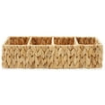thumbnail image 4 of Casafield Set of 2 Water Hyacinth Storage Baskets with 4 Sections, Natural - Woven Bin Organizers for Bathroom, Laundry, Pantry, Office, Shelves, 4 of 7