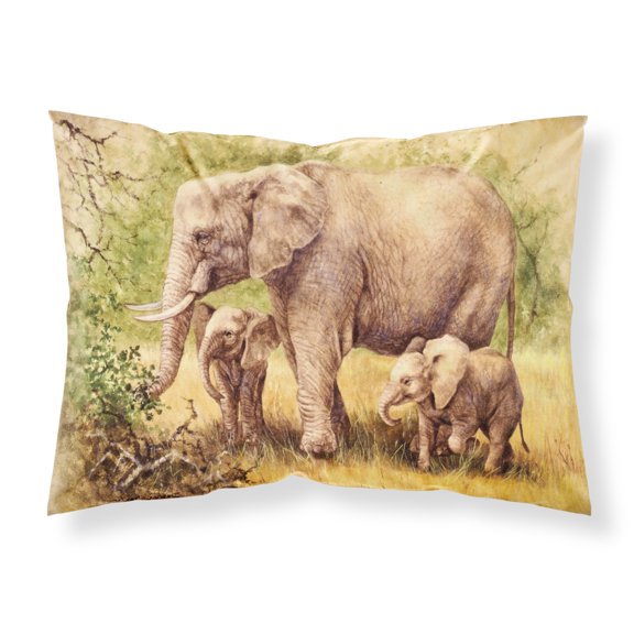 Elephants by Daphne Baxter Fabric Standard Pillowcase