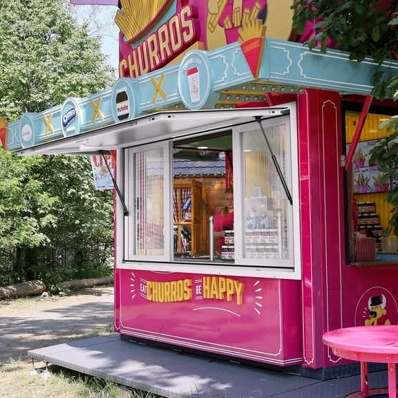 KFFKFF 53"L x 33"W Concession Stand Serving Window Food Truck Service Awning