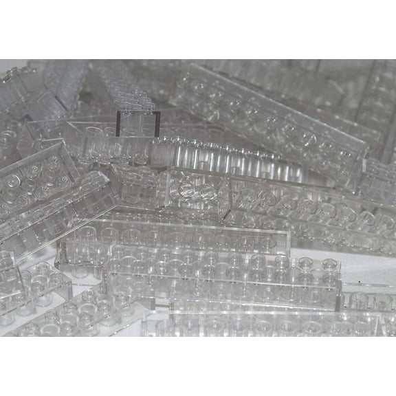 IMEX 2x10 Stud Clear Interlocking Building Bricks 50 Pack Compatible With All Major Brands