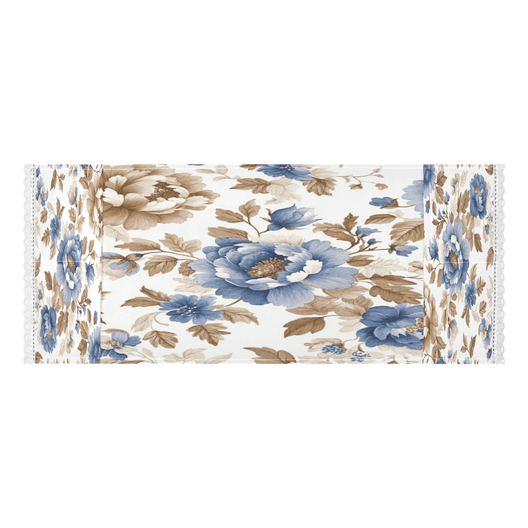 WOBOGO Blue Peonies Dead Leaves Washing Machine Cloth Dryer Refrigerator Top Cover Protective Non-Slip Mat For Kitchen Laundry