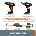 thumbnail image 6 of Worx WX915L 20V Power Share Cordless Drill & Impact Driver Combo Kit, 6 of 13