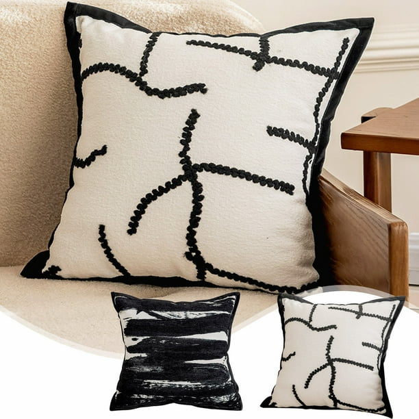 Cojín de Sofá de Chenilla | Cojín Decorativo de 45 X 45 Cm | Relleno de Alta Elasticidad | para Sala de Estar, Cama y Asiento de Ventana | Blanco