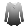 thumbnail image 5 of IROINNID Women's Long Sleeve V-Neck Shirts Daily Long Sleeve Summer V-Neck Tops Regular Solid Blouse Tops,Black, 5 of 5