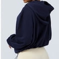 thumbnail image 6 of Zpanxa Women's Athletic Hoodie Jacket Long Sleeve Full Zip Yoga Sweatshirt with Pockets Loose Fit Casual Workout Running Top Navy XXL, 6 of 6