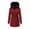 Wine, variant on gakvbuo Plus Size Winter Coats For Womens Hooded Warm Long Sleeve Hoodies Collar Jacket Slim Parkas Outwear Double To Wear Winter Coat Zip Up With Pockets