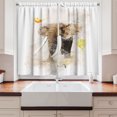 thumbnail image 2 of Ambesonne Watercolor Animal Kitchen Curtains, Paintbursh Art, 55"x45", Tan Taupe Beige, 2 of 3