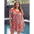 thumbnail image 2 of Plus Size Paisley Short Sleeve Mini Dress, 2 of 3