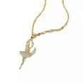 thumbnail image 5 of GKNET Women's Fashion Delicate Jewelry Cubic Zircon Gold Ballet dancer Pendant Necklace 1PC, 5 of 6