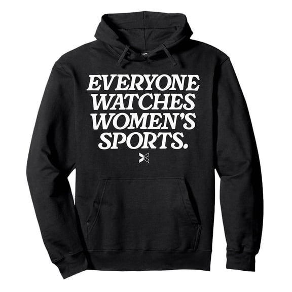 Everyone Watches Womens Sports Hoodie Letter Print Long Sleeve Sweatshirt Casual Pullover Top Black
