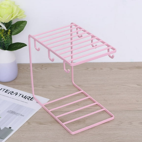 FRCOLOR  Cup Stand Rack Organization for Kitchen Coffee Mugs Holder Hanging Pink