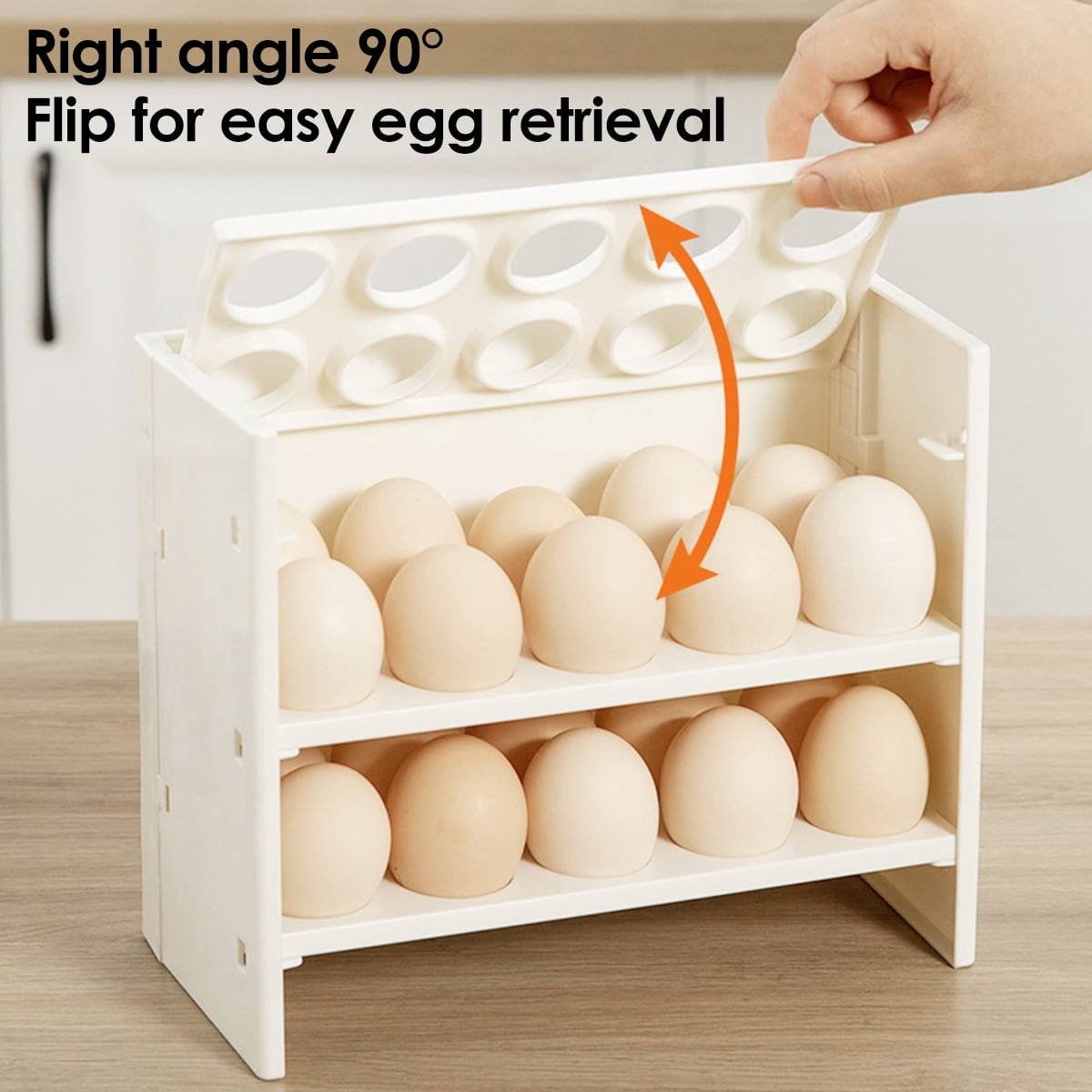 Gui's Chicken Coop Egg Holder - Countertop Stackable Egg Rack For Fresh  Eggs - Rustic Kitchen Decor (Bottom Rack)