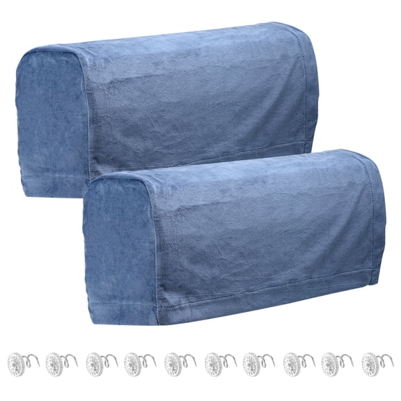 2pcs Stretch Armrest Covers, Couch Armrest Protector for Chairs Sofa Armchair Slipcovers Dark Blue