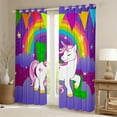 thumbnail image 2 of Erosebridal Initial Letter L Curtains Pack of 2 (38x45), Green Monogrammed Blackout Curtains for Bedroom, Cartoon Unicorn Curtains for Living Room, Window Treatments Room Decoration, 2 of 6