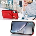 thumbnail image 2 of Allytechgroup Wallet Case for Apple iPhone XR, RFID Blocking Crossbody Shoulder Strap Hand Wrist Cards Holder Ring Stand Bumper Drop Protection Phone Case for Girls Women, Red, 2 of 9