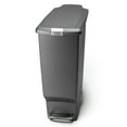 thumbnail image 4 of simplehuman Kitchen Trash Can, 10.6 Gallon Plastic Step Garbage Bin with Secure Slide Lock Lid, Gray, 4 of 5