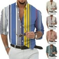 thumbnail image 4 of CENL Men Casual Striped Collared Dress Shirt Long Sleeve Blouse Button Down Tops Tees, 4 of 9
