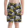 thumbnail image 2 of Cauagu White Retro Off-Road Vehicle Print Swim Trunks for Men,Youth Boys Swim Shorts Compression Liner Beach Shorts Boys' Swimming Shorts 7-20 Years Bathing Suit-Large, 2 of 7