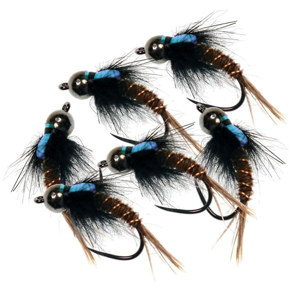 Fly Fishing Flies Barbless Fly Hooks 6pcs Include Flies Nymphs Streamers for Trout Salmon Steelhead Fishing - 14