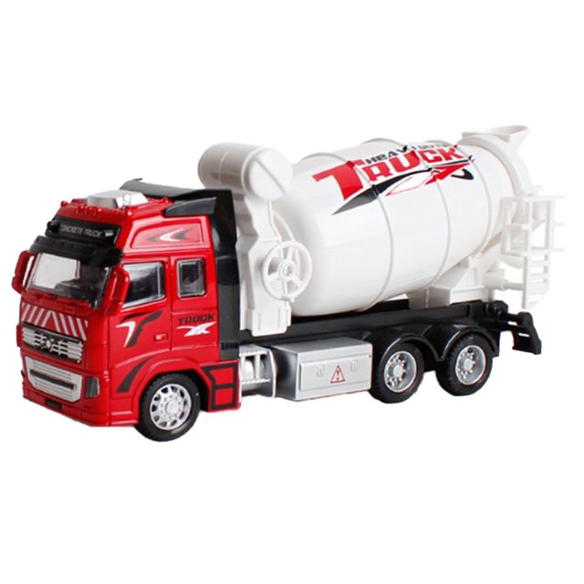 Tholdsy Camión mezclador de ABS de aleación extraíble 1:18, modelo de vehículo de construcción para niños, regalo de cumpleaños y Juguetes Rojo