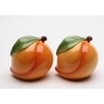 thumbnail image 3 of Ceramic Peach Salt and Pepper Shakers Hand Painted Gift, 3 of 3