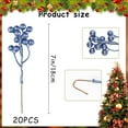 thumbnail image 2 of 20 Pack 7 Inch Artificial Blue Berry Stems Christmas Blue Berries Picks Holly Berry Branches for Christmas Tree Ornaments DIY Crafts Wedding Holiday Season Winter Home Decor, 2 of 14