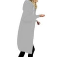 thumbnail image 3 of Usmixi Sweatshirt Coat for Women Winter Plush Lined Overcoat for Women Fashion Loose Zip up Drawstring Hooded Sweatshirt Long Coat Casual Solid Long Sleeve Fuzzy Fleece Outwear Weekly Deals, 3 of 4