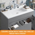 thumbnail image 6 of Craftian 37" Bathroom Vanity with Top Sink, Modern Free Standing Bathroom Storage Cabinet with Soft Close Door, Gray, 6 of 10